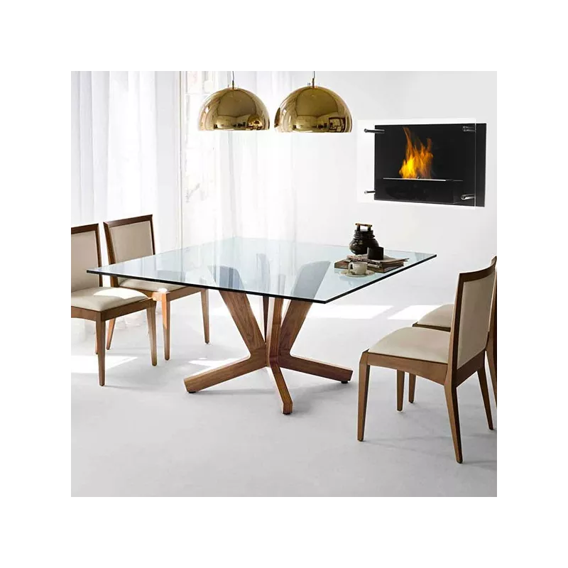 Ethanol-Kamin FireGlass, Glaswand Farbe Schwarz