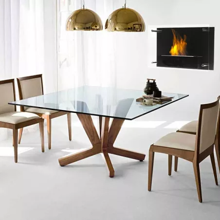 Ethanol-Kamin FireGlass, Glaswand Farbe Schwarz