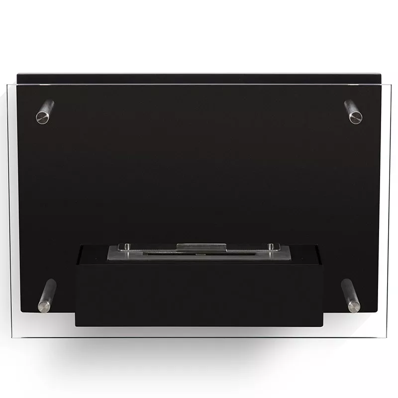 Ethanol-Kamin FireGlass, Glaswand Farbe Schwarz