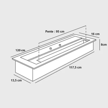 Standbrenner 120 cm, Ethanolbrenner XXL