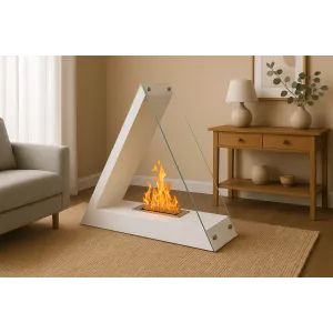 Dreieckiger Ethanol-Bio-Kamin Kheops, 80x68x30cm