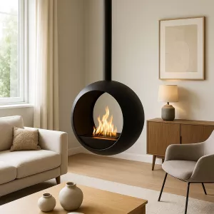 Cento Ethanol-Kamin hängend - Rundes Design 3 kW