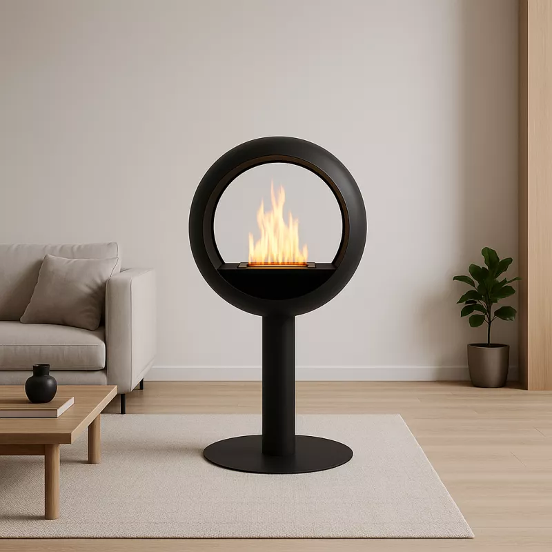 Ethanolkamin Voltera - Runder Kaminofen zum Aufstellen, 3 kW Leistung