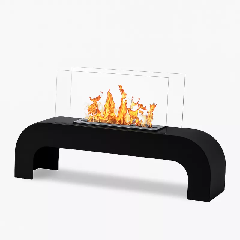 Ethanol-Kamin zur Bodenaufstellung Lounge Farbe Schwarz