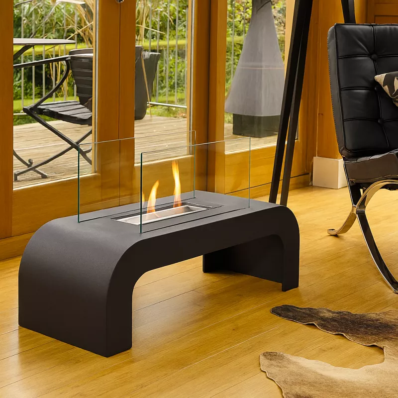 Ethanol-Kamin zur Bodenaufstellung Lounge Farbe Schwarz