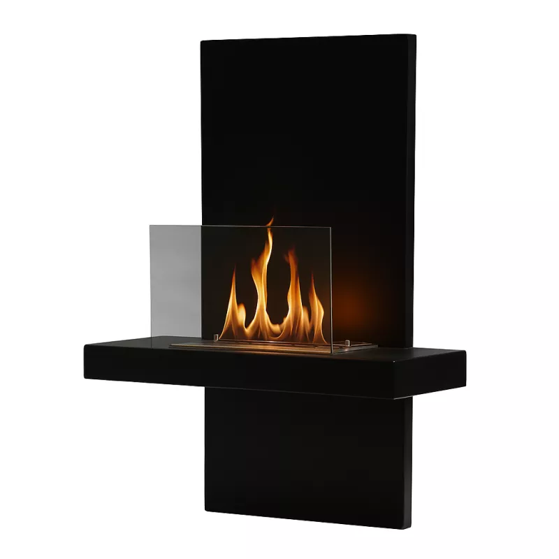 Ethanol-Kamin Wand Aliano 3kW Farbe Schwarz