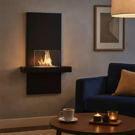 Ethanol-Kamin Wand Aliano 3kW Farbe Schwarz