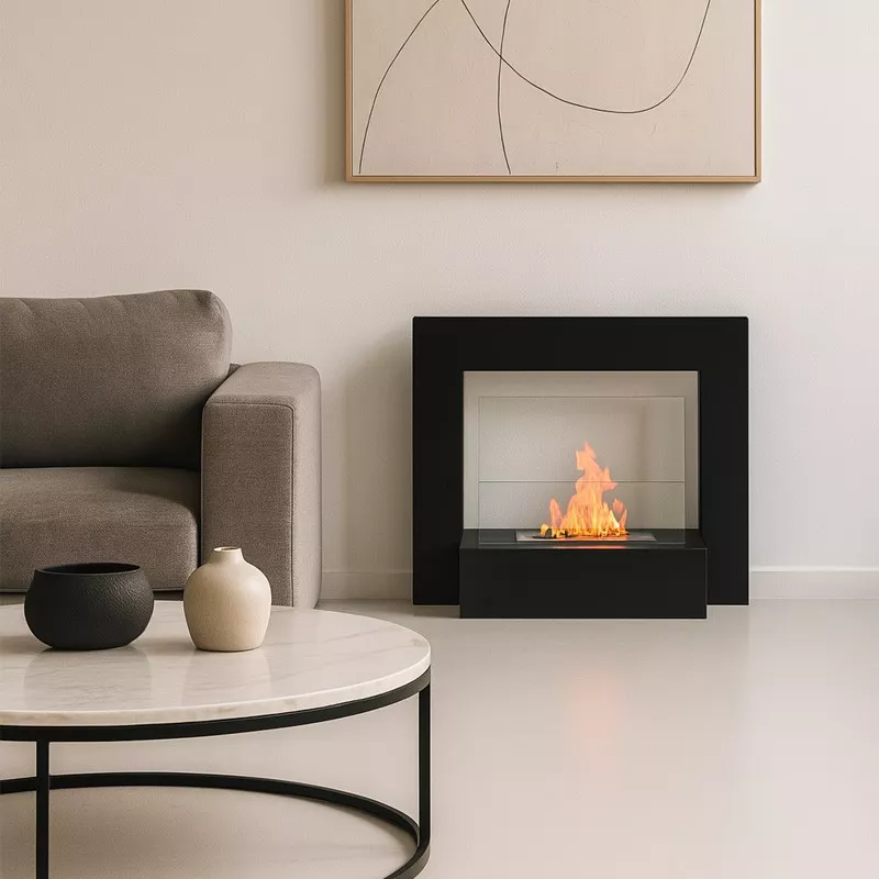 Lungo, der Bio-Design-Kamin Farbe Schwarz Brenner 1.5L/3kW