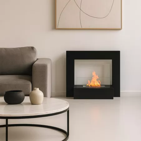 Lungo, der Bio-Design-Kamin Farbe Schwarz Brenner 1.5L/3kW