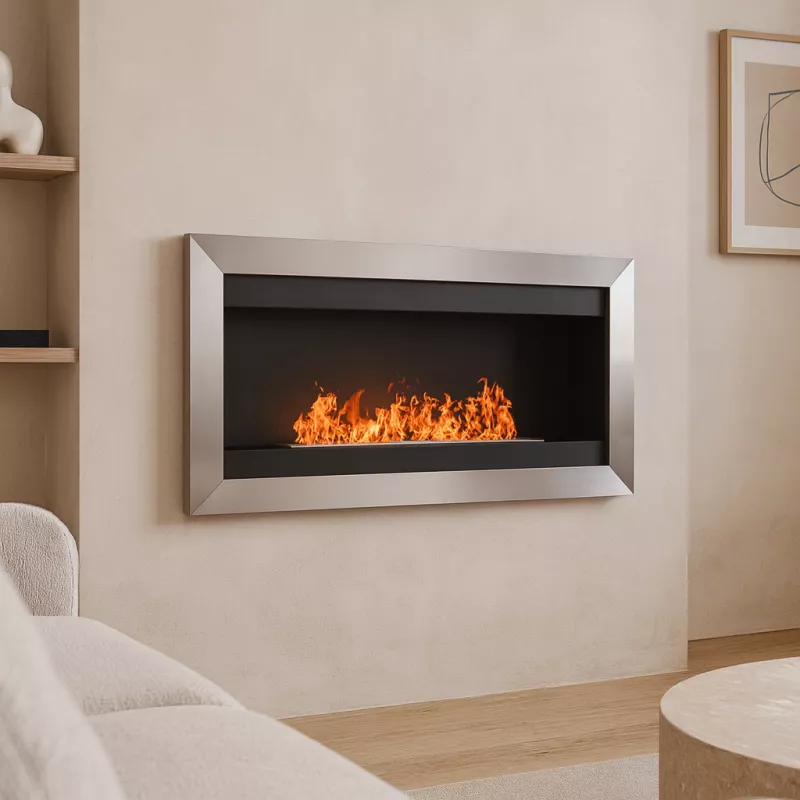 Minikamin 1 Brenner seven Smart Farbe Gebürsteter Edelstahl