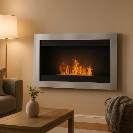 Ethanol-Kamin SevenFire : Wikao, Haus und Design Farbe Gebürsteter Edelstahl Größe 1 Brenner