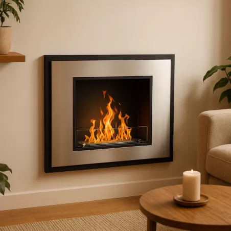 Bioethanol-Kamin InSignal, 80 x 18 x 59 cm Farbe Gebürsteter Edelstahl Option Feuerschutzglas
