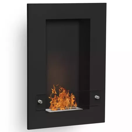 Ethanol-Wandkamin Vertigo, 80x56x16cm Farbe Schwarz