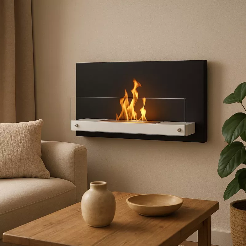 Ethanol-Wandkamin Riad, 2700 Watt Farbe Schwarz