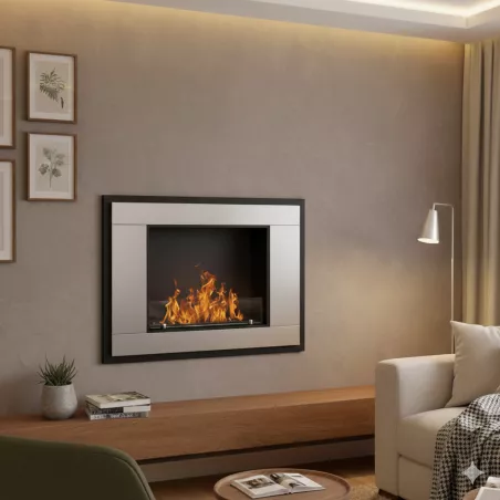 Bioethanol-Kamin 4kW InVivo, 80x18x59 cm Farbe Gebürsteter Edelstahl