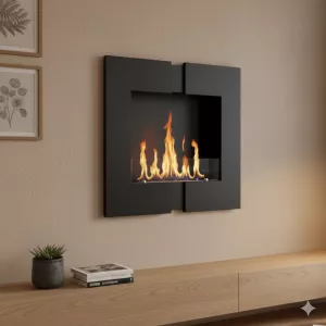 Bioethanol-Kamin Duo Wand, 60 x 60 x 20cm