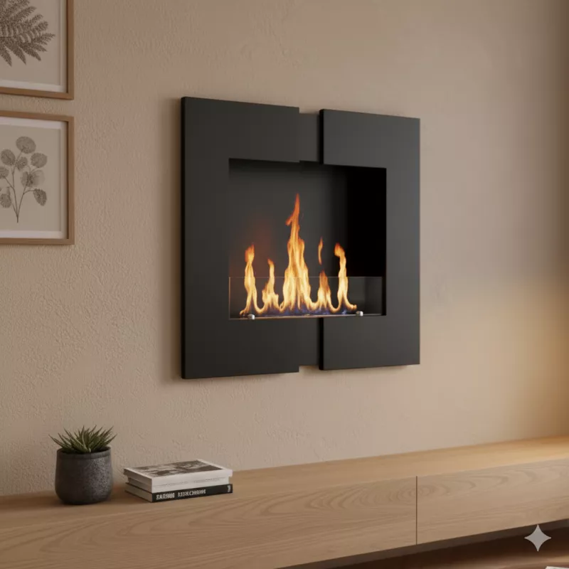 Bioethanol-Kamin Duo Wand, 60 x 60 x 20cm