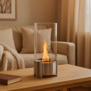 Ethanol-Kamin rund aus Glas Twister