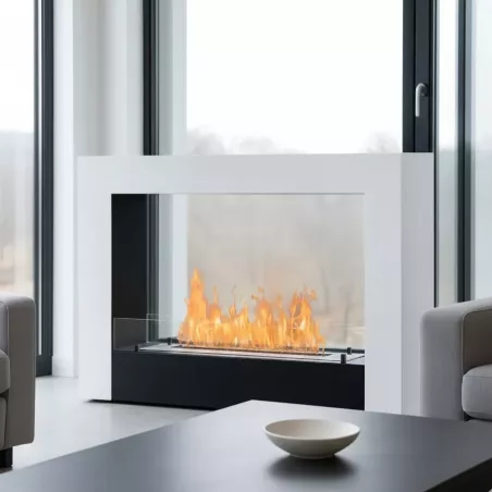 Bio Ethanol Kamin, Ethanol Kamin Acarenza || Wikao Farbe Weiß Hochglanz