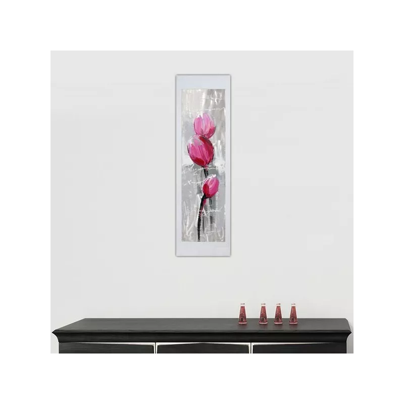 Blumenmalerei auf Alufolie, 40 x 120 cm: WIkao