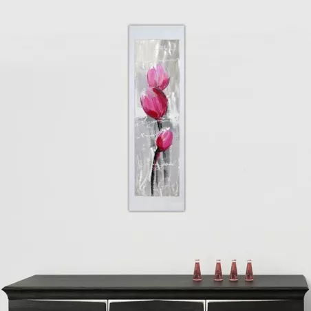 Blumenmalerei auf Alufolie, 40 x 120 cm: WIkao