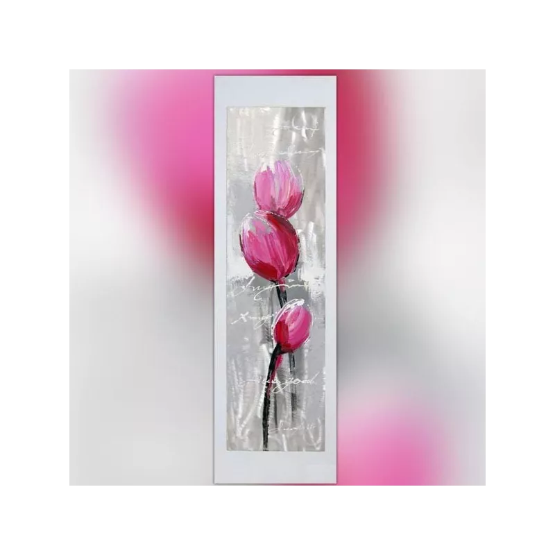 Blumenmalerei auf Alufolie, 40 x 120 cm: WIkao