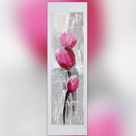 Blumenmalerei auf Alufolie, 40 x 120 cm: WIkao