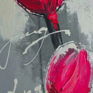 Blumenmalerei auf Alufolie, 40 x 120 cm: WIkao