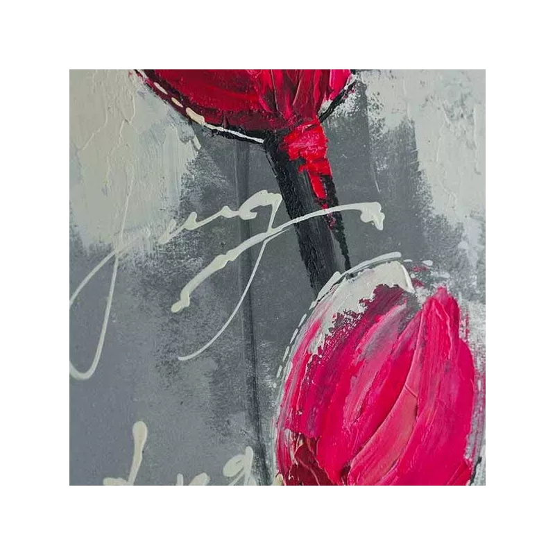 Blumenmalerei auf Alufolie, 40 x 120 cm: WIkao